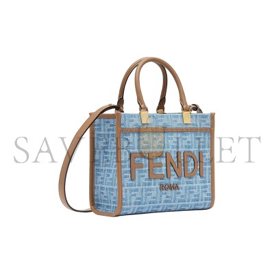 FENDI SUNSHINE SMALL JEANS LIGHT BLUE 8BH394AS3FF1PLM (25.5*22.5*12cm)